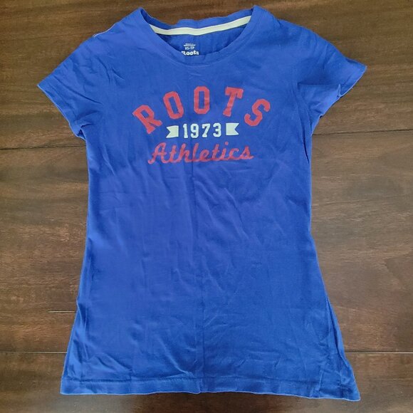 ROOTS Athletics Tee Women's Sz XS Blue T-shirt - Picture 1 of 6